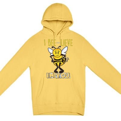 I Beelieve In You Teacher Testing Day Test Day Premium Pullover Hoodie