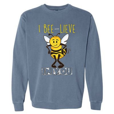 I Beelieve In You Teacher Testing Day Test Day Garment-Dyed Sweatshirt