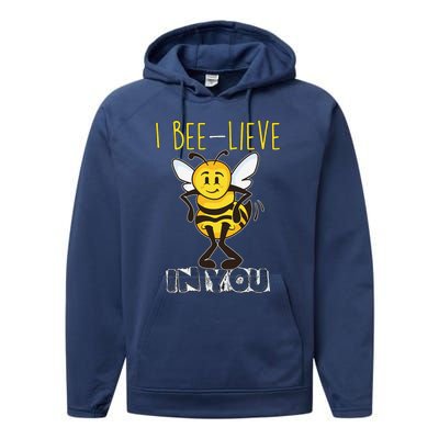 I Beelieve In You Teacher Testing Day Test Day Performance Fleece Hoodie