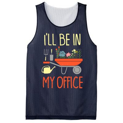 I'll Be In My Office Garden Funny Distressed Gardening Tee Mesh Reversible Basketball Jersey Tank