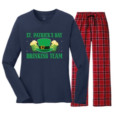 Irish Beer Ireland Flag St. Patricks Day Leprechau Women's Long Sleeve Flannel Pajama Set 