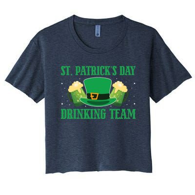 Irish Beer Ireland Flag St. Patricks Day Leprechau Women's Crop Top Tee