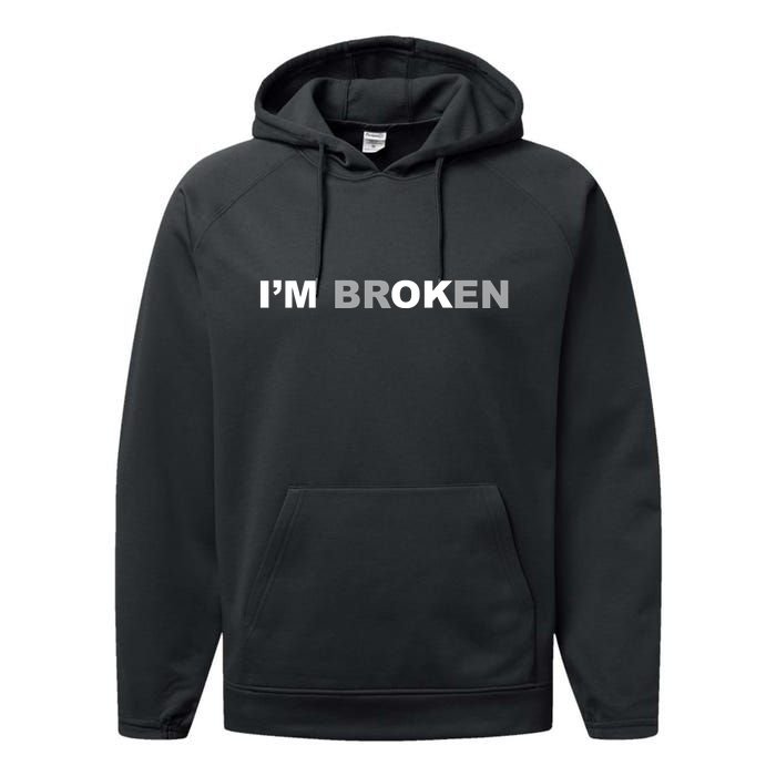 I'm Broken, I'm Ok Inspirational Performance Fleece Hoodie