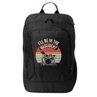 ILl Be In The Basement Drum Set Retro Vibe City Backpack
