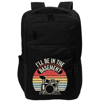 ILl Be In The Basement Drum Set Retro Vibe Impact Tech Backpack