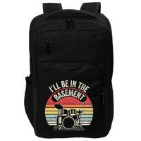 ILl Be In The Basement Drum Set Retro Vibe Impact Tech Backpack