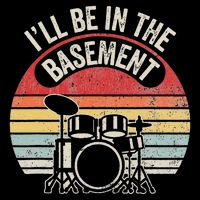 ILl Be In The Basement Drum Set Retro Vibe Daily Commute Backpack