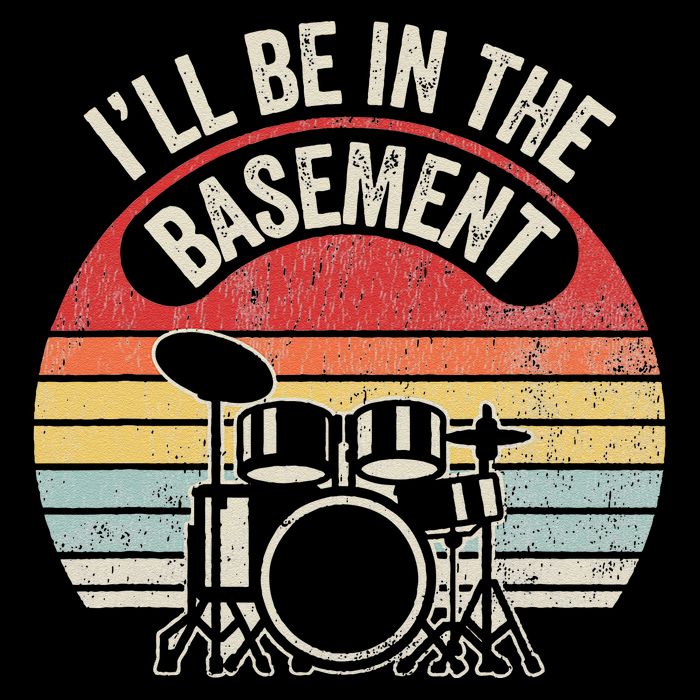 ILl Be In The Basement Drum Set Retro Vibe Daily Commute Backpack