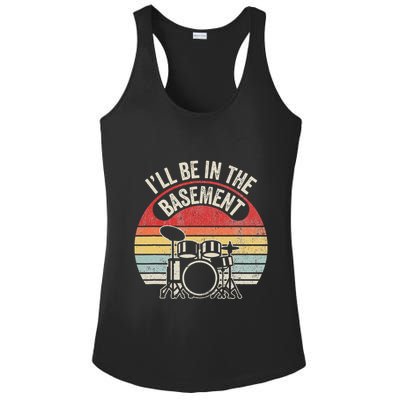 ILl Be In The Basement Drum Set Retro Vibe Ladies PosiCharge Competitor Racerback Tank
