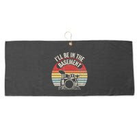 ILl Be In The Basement Drum Set Retro Vibe Large Microfiber Waffle Golf Towel