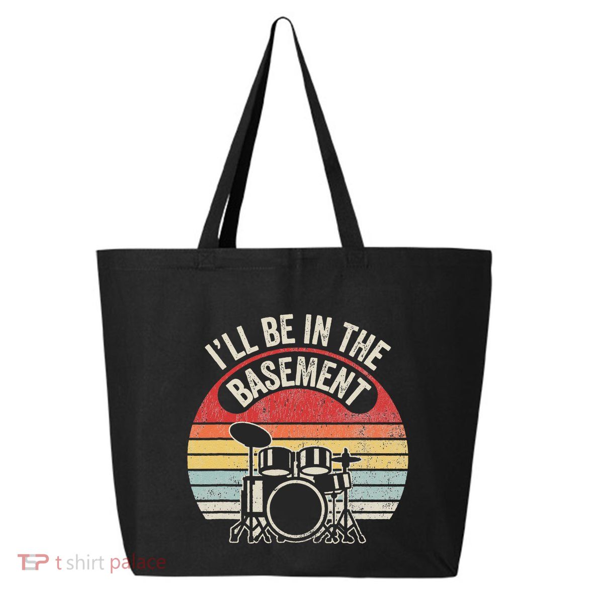 ILl Be In The Basement Drum Set Retro Vibe 25L Jumbo Tote