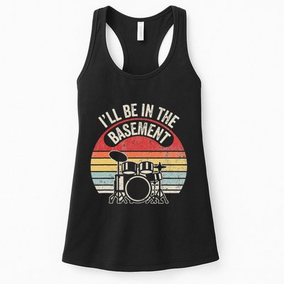 ILl Be In The Basement Drum Set Retro Vibe Womens Tank Top