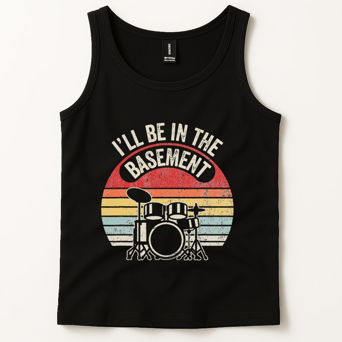 ILl Be In The Basement Drum Set Retro Vibe Tank Top