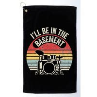 ILl Be In The Basement Drum Set Retro Vibe Golf Towel