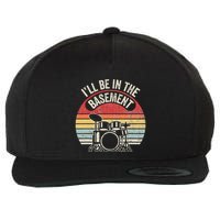 ILl Be In The Basement Drum Set Retro Vibe Wool Snapback Cap