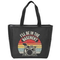 ILl Be In The Basement Drum Set Retro Vibe Zip Tote Bag