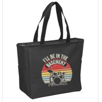 ILl Be In The Basement Drum Set Retro Vibe Zip Tote Bag