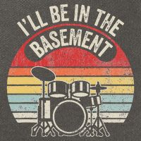ILl Be In The Basement Drum Set Retro Vibe Cotton Canvas Backpack