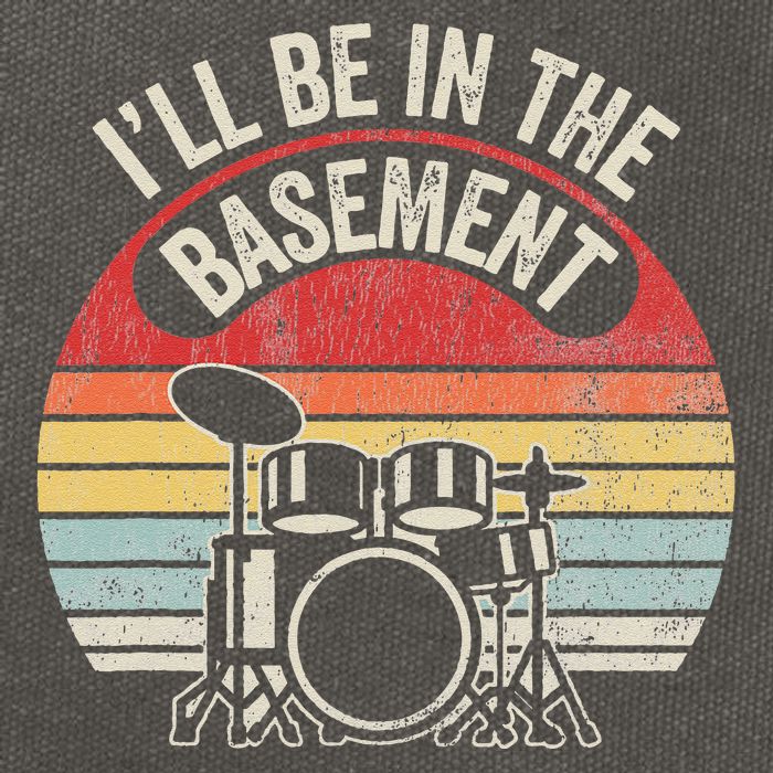 ILl Be In The Basement Drum Set Retro Vibe Cotton Canvas Backpack