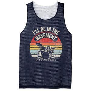 ILl Be In The Basement Drum Set Retro Vibe Mesh Reversible Basketball Jersey Tank