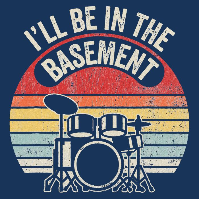 ILl Be In The Basement Drum Set Retro Vibe Infant Baby Jersey Bodysuit