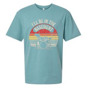 ILl Be In The Basement Drum Set Retro Vibe Sueded Cloud Jersey T-Shirt