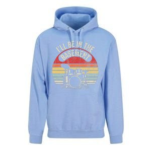 ILl Be In The Basement Drum Set Retro Vibe Unisex Surf Hoodie