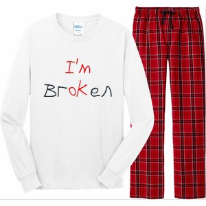 Im Broken Im Ok Broken Invisible Illness Tee Mental Health Long Sleeve Pajama Set