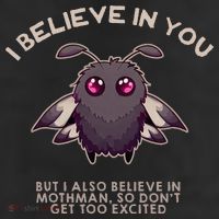 I Believe In You But I Also Believe In Mothman Funny Cryptid 7 Panel Mesh Trucker Snapback Hat