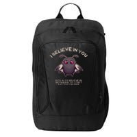 I Believe In You But I Also Believe In Mothman Funny Cryptid City Backpack