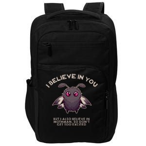 I Believe In You But I Also Believe In Mothman Funny Cryptid Impact Tech Backpack