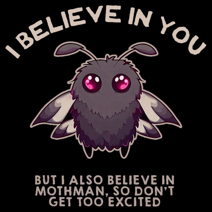 I Believe In You But I Also Believe In Mothman Funny Cryptid Sustainable Bucket Hat