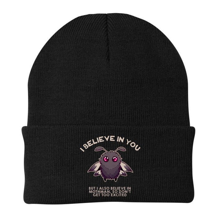 I Believe In You But I Also Believe In Mothman Funny Cryptid Beanie