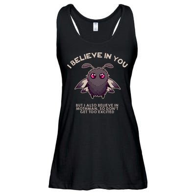 I Believe In You But I Also Believe In Mothman Funny Cryptid Ladies Essential Flowy Tank