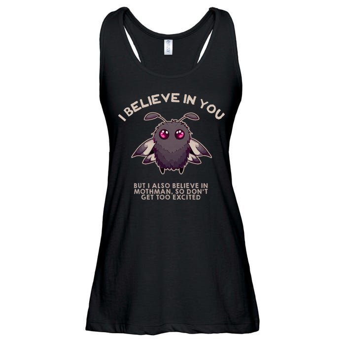 I Believe In You But I Also Believe In Mothman Funny Cryptid Ladies Essential Flowy Tank