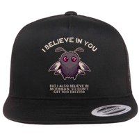 I Believe In You But I Also Believe In Mothman Funny Cryptid Flatbill Hat