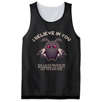 I Believe In You But I Also Believe In Mothman Funny Cryptid Mesh Reversible Basketball Jersey Tank