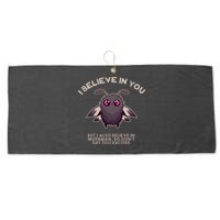 I Believe In You But I Also Believe In Mothman Funny Cryptid Large Microfiber Waffle Golf Towel
