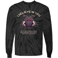 I Believe In You But I Also Believe In Mothman Funny Cryptid Tie-Dye Long Sleeve Shirt