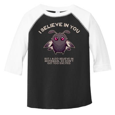 I Believe In You But I Also Believe In Mothman Funny Cryptid Toddler Fine Jersey T-Shirt