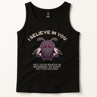 I Believe In You But I Also Believe In Mothman Funny Cryptid Tank Top
