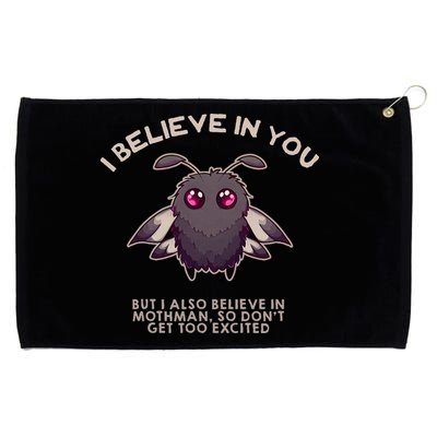 I Believe In You But I Also Believe In Mothman Funny Cryptid Grommeted Golf Towel