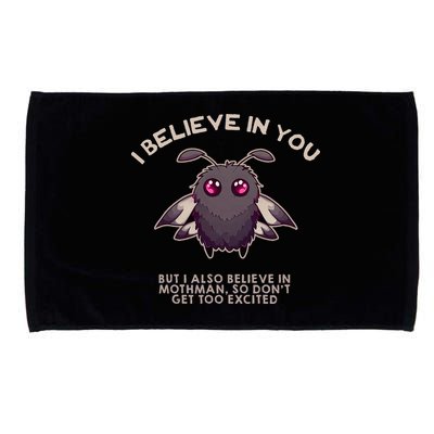 I Believe In You But I Also Believe In Mothman Funny Cryptid Microfiber Hand Towel