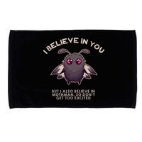 I Believe In You But I Also Believe In Mothman Funny Cryptid Microfiber Hand Towel