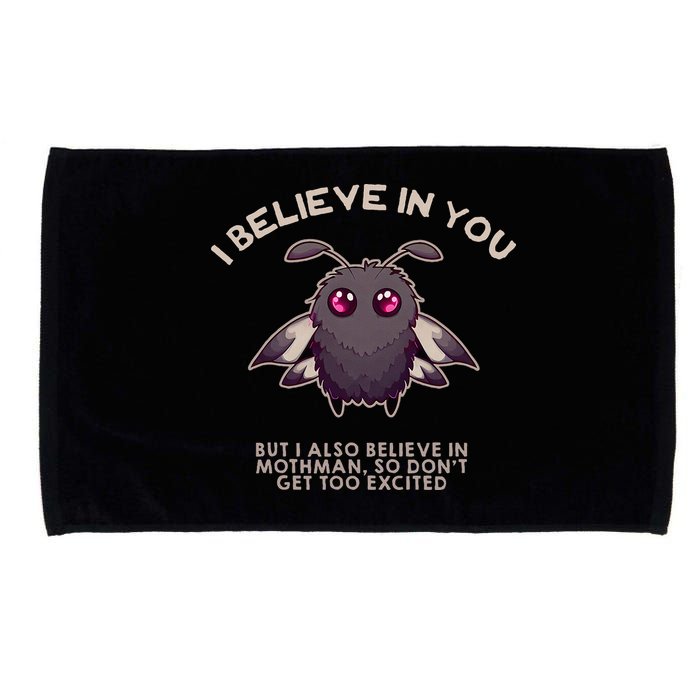 I Believe In You But I Also Believe In Mothman Funny Cryptid Microfiber Hand Towel