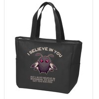 I Believe In You But I Also Believe In Mothman Funny Cryptid Zip Tote Bag