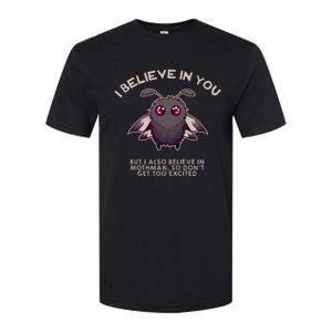 I Believe In You But I Also Believe In Mothman Funny Cryptid Softstyle CVC T-Shirt