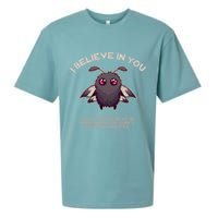 I Believe In You But I Also Believe In Mothman Funny Cryptid Sueded Cloud Jersey T-Shirt