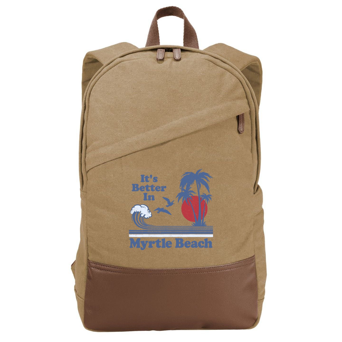 It's Better In Myrtle Beach South Carolina Vintage 80's 70's Cotton Canvas Backpack