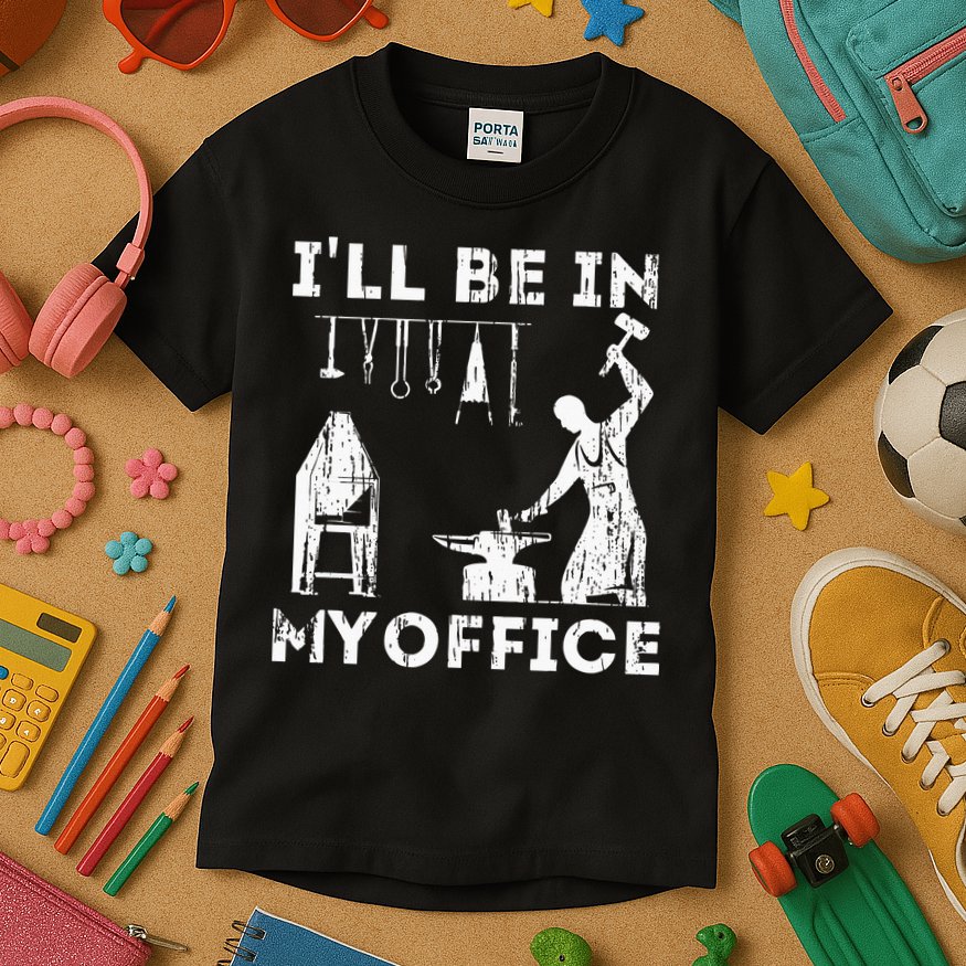 Ill Be In My Office Forging Blacksmith Forge Tools Kids T-Shirt